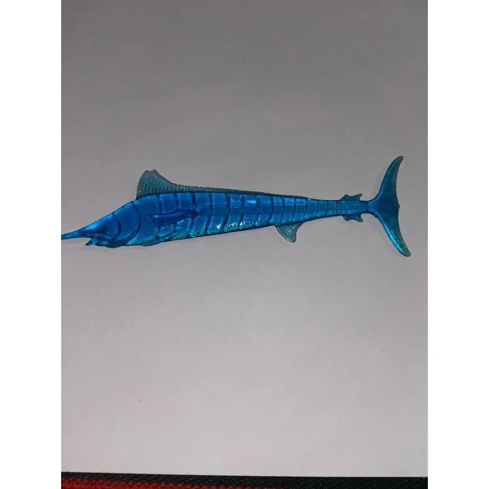Vintage Blue Sword Fish 1965 Plastic Swizzle Stir‎ Stick